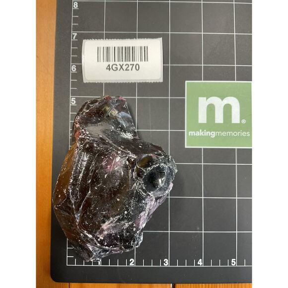 Amethyst Uranium Infused Art Glass Cullet Glowing Manganese Slag Glass #4GX270 - Picture 8 of 8